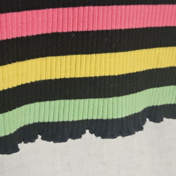 NWOT Killstar Rainbow Pastel Striped Rib Knit Pentagram Crop Top sz XL - Picture 6 of 12